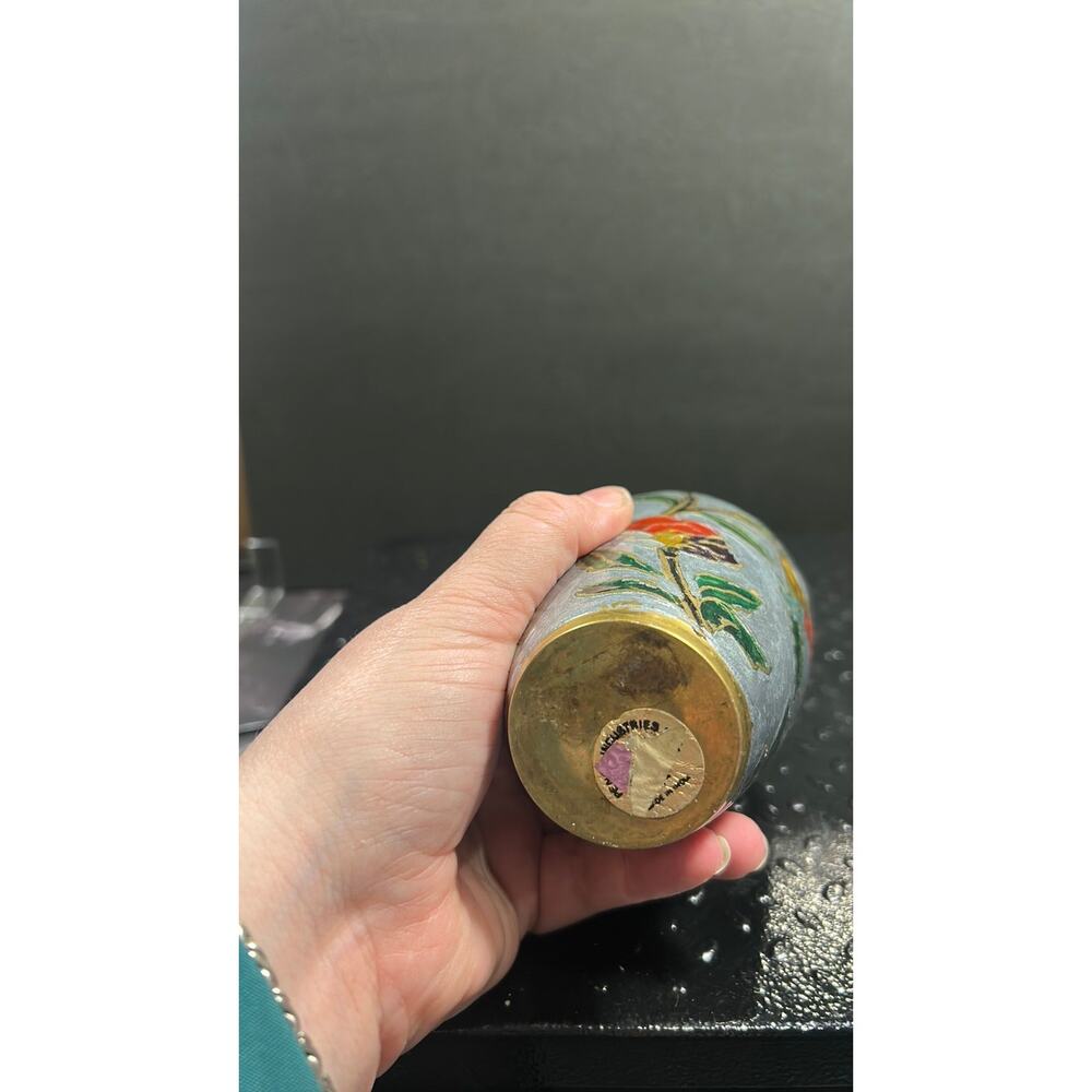MCM cloisonne bud vase - Picture 4 of 5